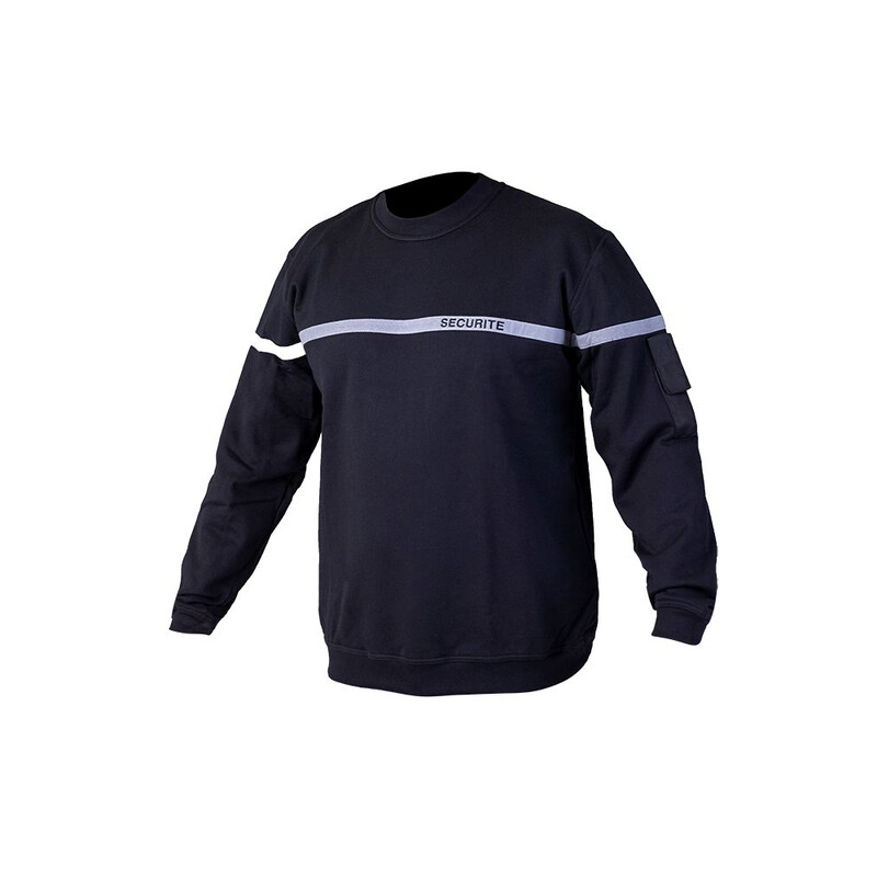 Sweat noir SECURITE bande grise